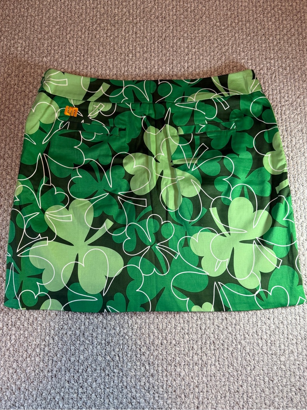 Loudmouth NWOT Golf Lucky Shamrock Clover Skort Green Size 12 - Picture 2 of 12